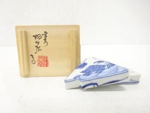 高野昭阿弥造　染付　干支亥　香合